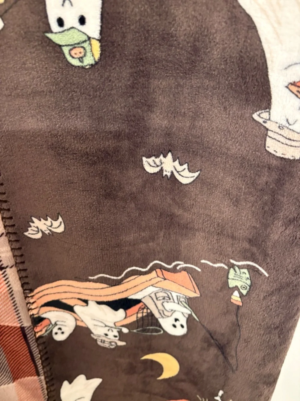 Viral Isaac Mizrahi Reversible Halloween blanket Ghosts reading & camping